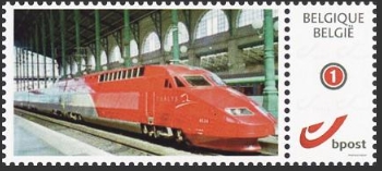 year=?, Belgian personalized stamp with Thalys